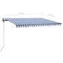 Blue and white manual retractable foot awning 450x300 cm by , Awnings - Ref: Foro24-3069756, Price: 458,64 €, Discount: %