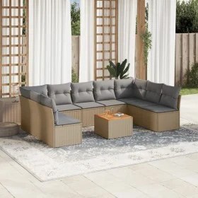 Garden sofa set with beige cushions 10 pieces synthetic rattan by , Garden sets - Ref: Foro24-3223791, Price: 568,34 €, Disco...