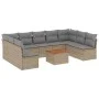 Garden sofa set with beige cushions 10 pieces synthetic rattan by , Garden sets - Ref: Foro24-3223791, Price: 568,34 €, Disco...