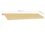 Automatische Markise LED-Windsensor gelb weiß 600x300cm von , Markisen - Ref: Foro24-3069613, Preis: 896,67 €, Rabatt: %