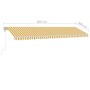 Automatische Markise LED-Windsensor gelb weiß 600x300cm von , Markisen - Ref: Foro24-3069613, Preis: 989,71 €, Rabatt: %