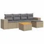 Gartensofa-Set mit Kissen, 6-teilig, beiges synthetisches Rattan von , Gartensets - Ref: Foro24-3225422, Preis: 362,25 €, Rab...