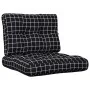 Cushions for pallet sofa 2 pieces black checkered fabric by , Cushions for chairs and sofas - Ref: Foro24-360683, Price: 52,5...