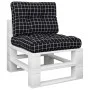 Cushions for pallet sofa 2 pieces black checkered fabric by , Cushions for chairs and sofas - Ref: Foro24-360683, Price: 52,5...