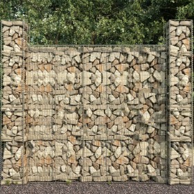 Cestas de muro de gaviones 3 uds acero galvanizado 25x25x197cm