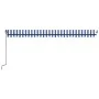 Blue and white manual retractable awning 500x350 cm by , Awnings - Ref: Foro24-3069216, Price: 430,26 €, Discount: %