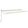Manual retractable awning with cream LED light 600x350 cm by , Awnings - Ref: Foro24-3069242, Price: 576,88 €, Discount: %