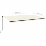 Manual retractable awning with cream LED light 600x350 cm by , Awnings - Ref: Foro24-3069242, Price: 601,01 €, Discount: %