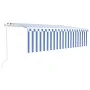 Automatische Markise LED-Jalousie Windsensor blau weiß 5x3 m von , Markisen - Ref: Foro24-3069351, Preis: 685,43 €, Rabatt: %