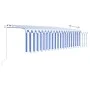 Automatische Markise LED-Jalousie Windsensor blau weiß 5x3 m von , Markisen - Ref: Foro24-3069351, Preis: 685,43 €, Rabatt: %