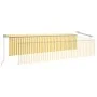 Manual retractable awning with blind and yellow white LED 6x3 m by , Awnings - Ref: Foro24-3069483, Price: 559,53 €, Discount: %