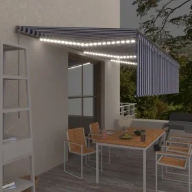 Manuell ausfahrbare Markise mit Rollo und blau-weißer LED 6x3 m von , Markisen - Ref: Foro24-3069481, Preis: 572,38 €, Rabatt: %