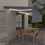 Manual retractable awning with blind and blue and white LED 6x3 m by , Awnings - Ref: Foro24-3069481, Price: 572,38 €, Discou...