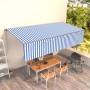 Toldo retráctil manual con persiana azul y blanco 6x3 m by , Awnings - Ref: Foro24-3069476, Price: 431,72 €, Discount: %