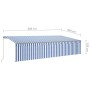 Toldo retráctil manual con persiana azul y blanco 6x3 m by , Awnings - Ref: Foro24-3069476, Price: 431,72 €, Discount: %