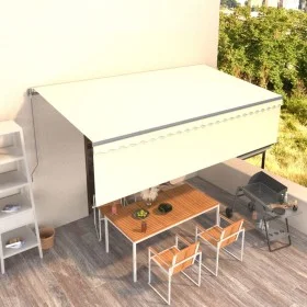Manuell ausfahrbare Markise mit cremefarbenen Jalousien 5x3 m von , Markisen - Ref: Foro24-3069457, Preis: 407,66 €, Rabatt: %