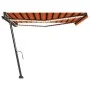 Toldo manual retráctil con LED naranja y marrón 400x300 cm de , Toldos - Ref: Foro24-3069745, Precio: 451,61 €, Descuento: %
