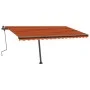 Toldo manual retráctil con LED naranja y marrón 400x300 cm de , Toldos - Ref: Foro24-3069745, Precio: 451,61 €, Descuento: %