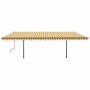 Manual retractable awning with yellow and white LED 6x3.5 m by , Awnings - Ref: Foro24-3070283, Price: 727,08 €, Discount: %