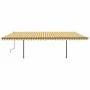 Manual retractable awning with yellow and white LED 6x3.5 m by , Awnings - Ref: Foro24-3070283, Price: 714,55 €, Discount: %