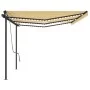 Manual retractable awning with yellow and white LED 6x3.5 m by , Awnings - Ref: Foro24-3070283, Price: 714,55 €, Discount: %