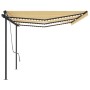 Toldo manual retráctil con LED amarillo y blanco 6x3,5 m de , Toldos - Ref: Foro24-3070283, Precio: 726,34 €