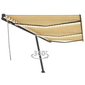 Manuell einziehbare Markise mit gelbem und weißem LED-Licht, 600 x 350 cm von , Markisen - Ref: Foro24-3069883, Preis: 712,82...