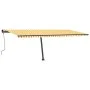 Manual retractable awning with yellow and white LED light 600x350 cm by , Awnings - Ref: Foro24-3069883, Price: 712,82 €, Dis...
