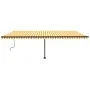 Manual retractable awning with yellow and white LED light 600x350 cm by , Awnings - Ref: Foro24-3069883, Price: 712,82 €, Dis...
