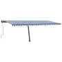Manuell einziehbare Markise mit blauem und weißem LED-Licht, 600 x 300 cm von , Markisen - Ref: Foro24-3069801, Preis: 673,55...