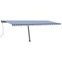 Manuell einziehbare Markise mit blauem und weißem LED-Licht, 600 x 300 cm von , Markisen - Ref: Foro24-3069801, Preis: 617,21...