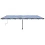 Toldo retráctil manual con luz LED azul y blanco 600x300 cm de , Toldos - Ref: Foro24-3069801, Precio: 673,73 €, Descuento: %