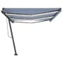 Toldo retráctil manual con luz LED azul y blanco 600x300 cm de , Toldos - Ref: Foro24-3069801, Precio: 673,73 €, Descuento: %