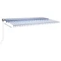 Toldo retráctil manual con luz LED azul y blanco 600x300 cm de , Toldos - Ref: Foro24-3069801, Precio: 673,73 €, Descuento: %