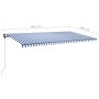 Manuell einziehbare Markise mit blauem und weißem LED-Licht, 600 x 300 cm von , Markisen - Ref: Foro24-3069801, Preis: 617,21...