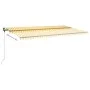 Toldo retráctil manual con luz LED amarillo y blanco 600x300 cm by , Awnings - Ref: Foro24-3069803, Price: 671,20 €, Discount: %