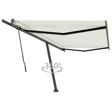 Cream manual retractable foot awning 500x350 cm by , Awnings - Ref: Foro24-3069857, Price: 550,80 €, Discount: %