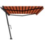 Toldo de pie retráctil manual naranja y marrón 500x350 cm