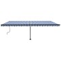 Blau-weiße manuell ausziehbare Fußmarkise 600 x 350 cm von , Markisen - Ref: Foro24-3069876, Preis: 693,23 €, Rabatt: %
