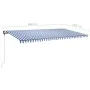 Toldo de pie retráctil manual azul y blanco 600x350 cm de , Toldos - Ref: Foro24-3069876, Precio: 683,06 €, Descuento: %