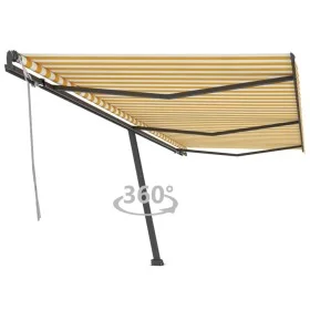 Yellow and white manual retractable foot awning 600x300 cm by , Awnings - Ref: Foro24-3069798, Price: 597,61 €, Discount: %