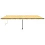 Gelb-weiße Markise mit manuell ausziehbarem Fuß, 600 x 300 cm von , Markisen - Ref: Foro24-3069798, Preis: 597,61 €, Rabatt: %