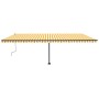 Gelb-weiße Markise mit manuell ausziehbarem Fuß, 600 x 300 cm von , Markisen - Ref: Foro24-3069798, Preis: 547,34 €, Rabatt: %