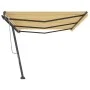 Gelb-weiße Markise mit manuell ausziehbarem Fuß, 600 x 300 cm von , Markisen - Ref: Foro24-3069798, Preis: 597,61 €, Rabatt: %