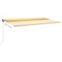 Gelb-weiße Markise mit manuell ausziehbarem Fuß, 600 x 300 cm von , Markisen - Ref: Foro24-3069798, Preis: 547,34 €, Rabatt: %
