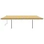 Manual retractable awning with yellow and white poles 6x3 m by , Awnings - Ref: Foro24-3070198, Price: 601,24 €, Discount: %