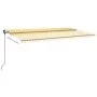 Manual retractable awning with yellow and white poles 6x3 m by , Awnings - Ref: Foro24-3070198, Price: 601,24 €, Discount: %