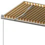 Manual retractable awning with yellow and white poles 6x3 m by , Awnings - Ref: Foro24-3070198, Price: 601,24 €, Discount: %
