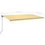 Manual retractable awning with yellow and white poles 6x3 m by , Awnings - Ref: Foro24-3070198, Price: 601,24 €, Discount: %