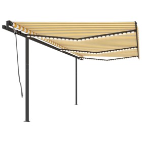 Manuelle ausziehbare Markise mit gelben und weißen Pfosten, 6x3 m. von , Markisen - Ref: Foro24-3070203, Preis: 630,05 €, Rab...
